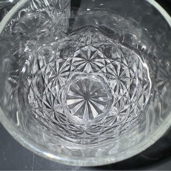 Pressed Glass Crown Point 3 Whiskey Glasses On The Rocks Barware - Picture 8 of 10